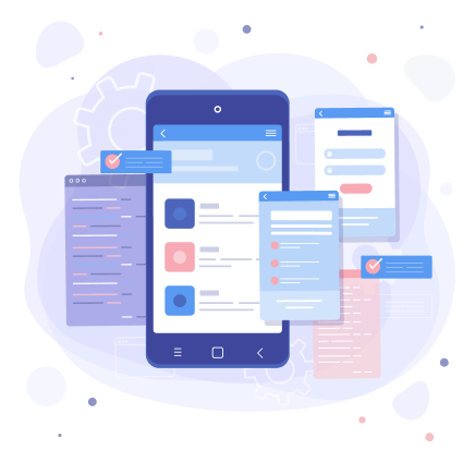 Ilustração de telas de diversos celulares
