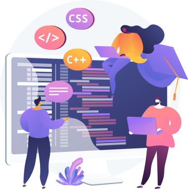 Ilustração de programadores trabalhando